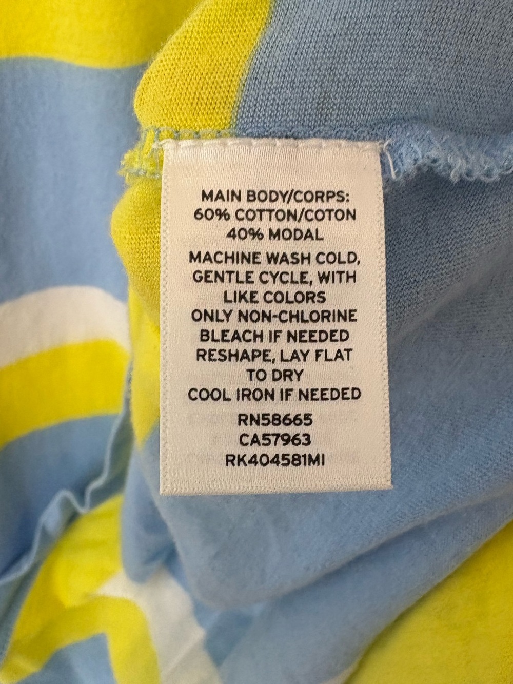 Abound Crewneck Long Sleeve Top Blue, Yellow & White Striped Small Cotton - Picture 6 of 10